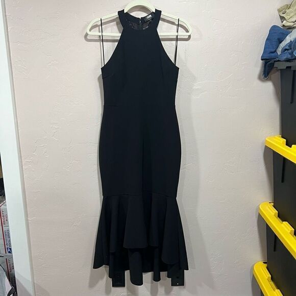 Parker Black Halter Cocktail Dress - Picture 1 of 7